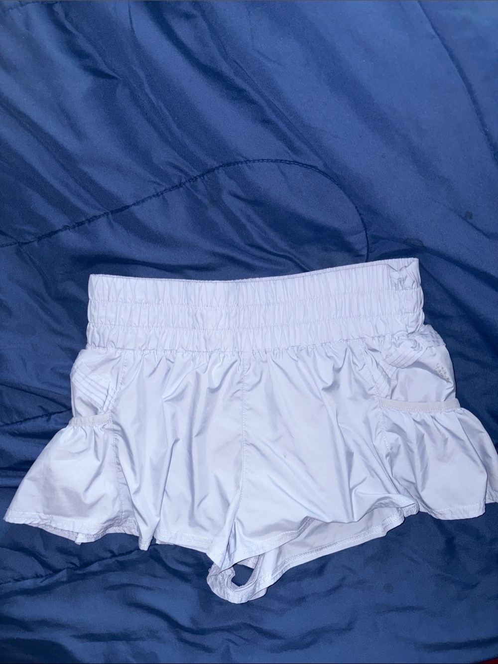 FP Movement by Free People White Ruffle Waist Athletic Skort Shorts